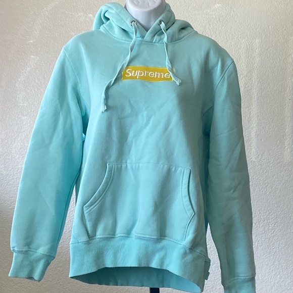 Supreme Ice Blue Box Logo Hoodie Large - Picture 1 of 9